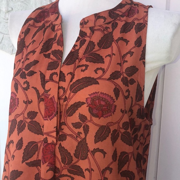 Let It Be top sleeveless shell floral & vine print blouse size large - Picture 3 of 11